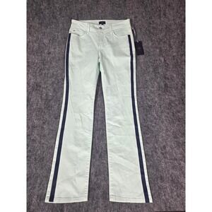 NWT NYDJ Skinny Jeans Womens Size 4 Mint Green Navy Side Stripe Lift Tuck Pants